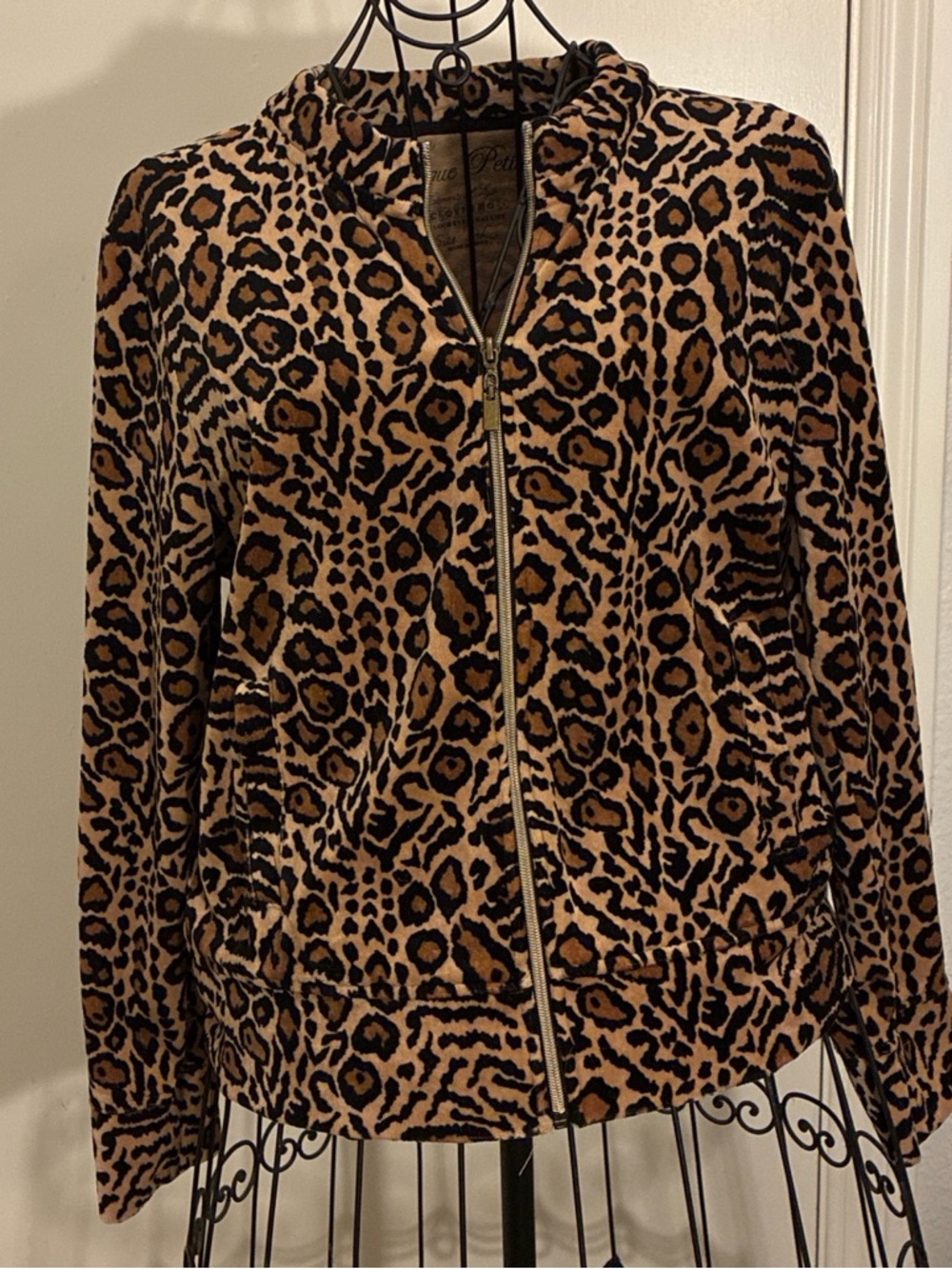 Onque Casuals Leopard Print Bomber Jacket - Brown & Black